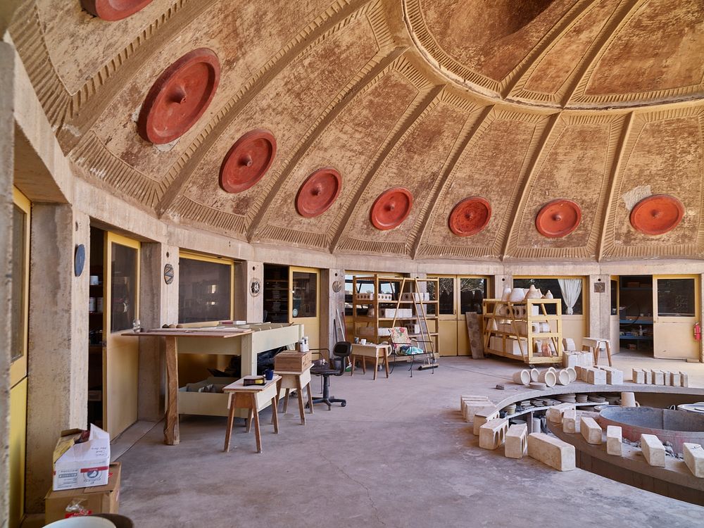 The Arcosanti Apse, a semi-dome at Arcosanti, a tiny settlement founded as an experimental of the future in Yavapai County…