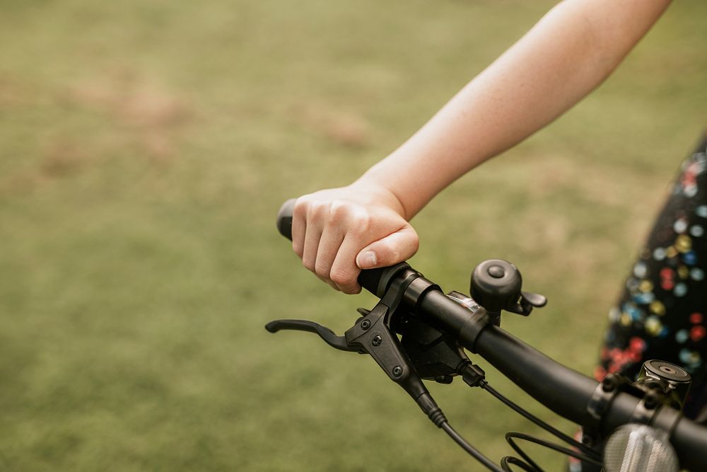 Summer hobby background, kids on bikes, family photos