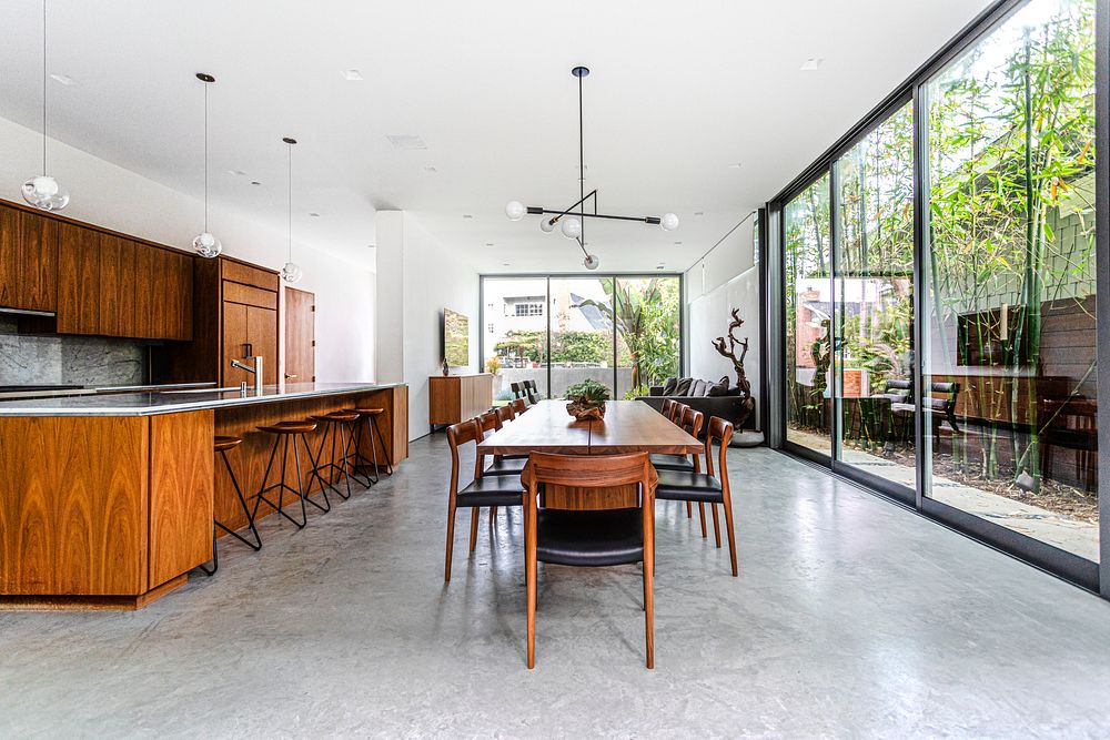 Dining room interior, mid century modern home