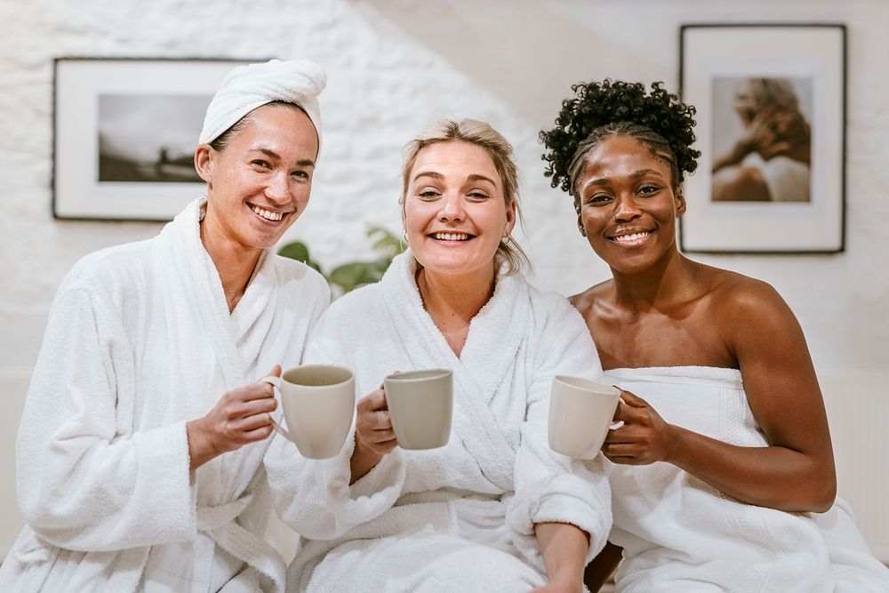 Spa day with friends, health & wellness photography