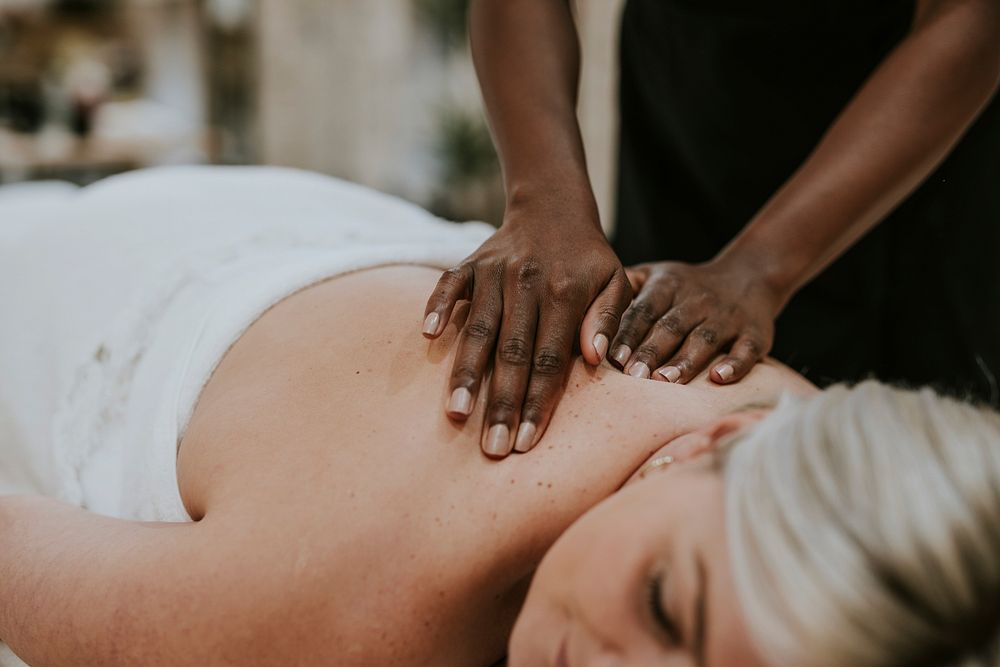 Back massage and spa, self-care photography
