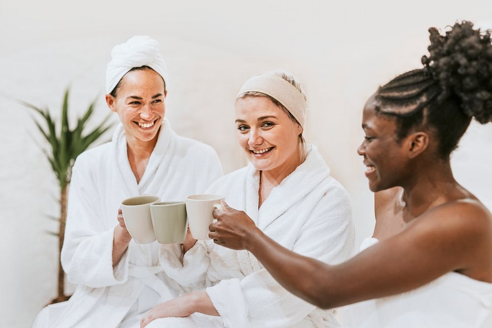 Spa day with friends, health & wellness photography