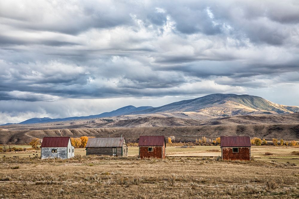 Cabins in a field near Kremmling in Grand County, Colorado. Original image from Carol M. Highsmith&rsquo;s America, Library…