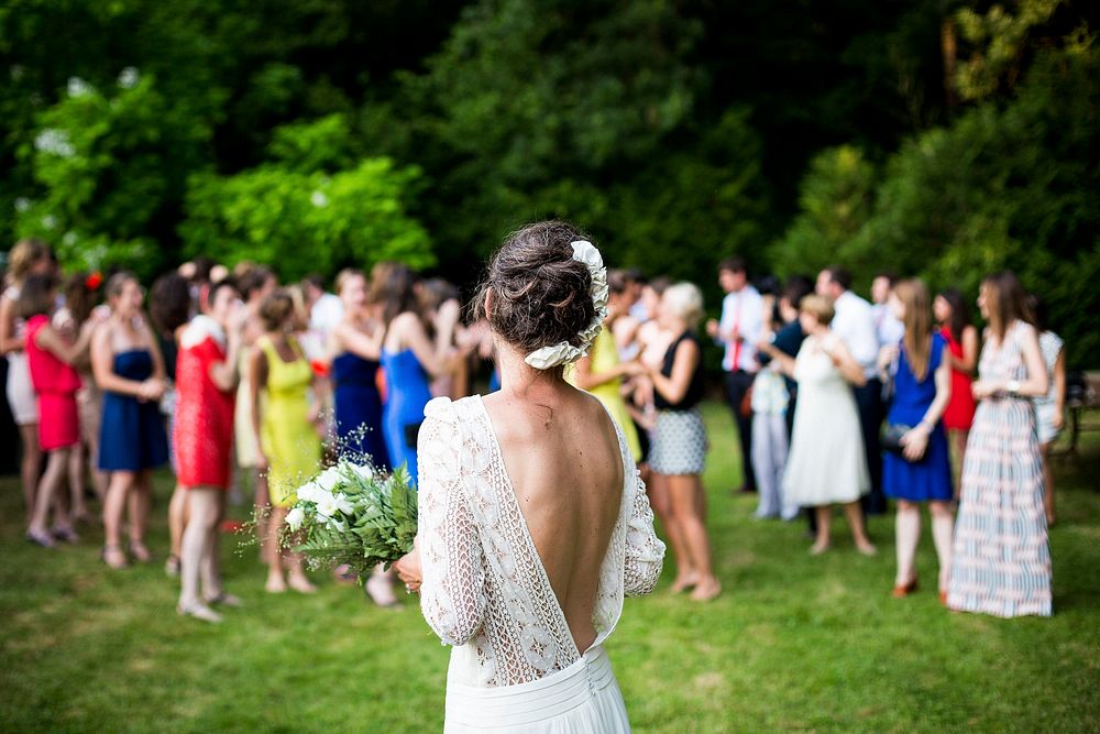 Free bride with her friends in the wedding image, public domain people CC0 photo.