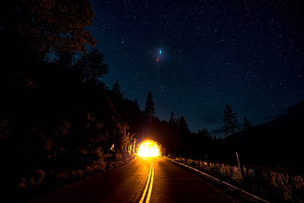 Road through Yosemite Valley, California USA
