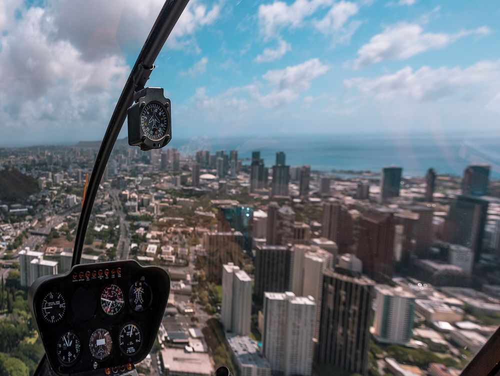 Helicopter ride above Honolulu, United States