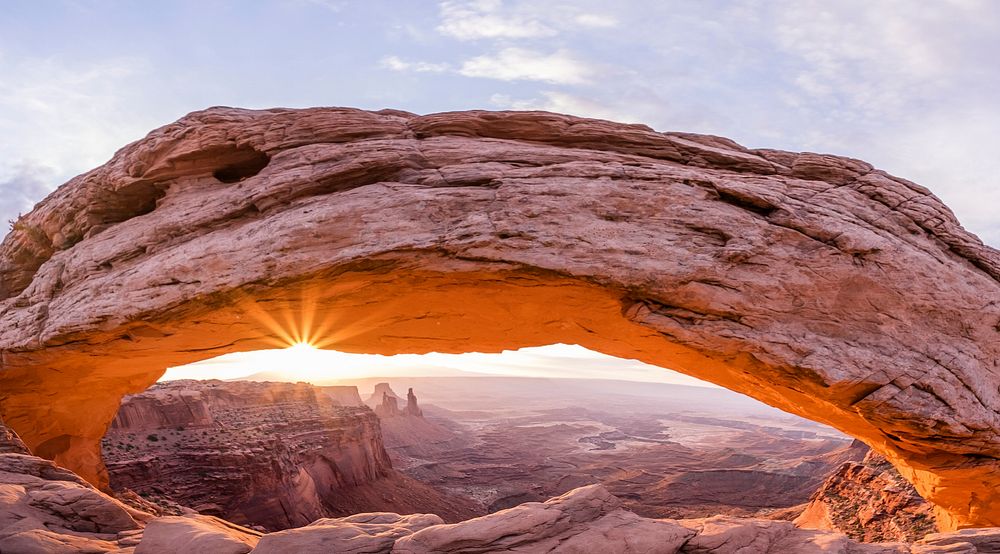 Sunrise at Mesa Arch in Canyonlands National Park, North America