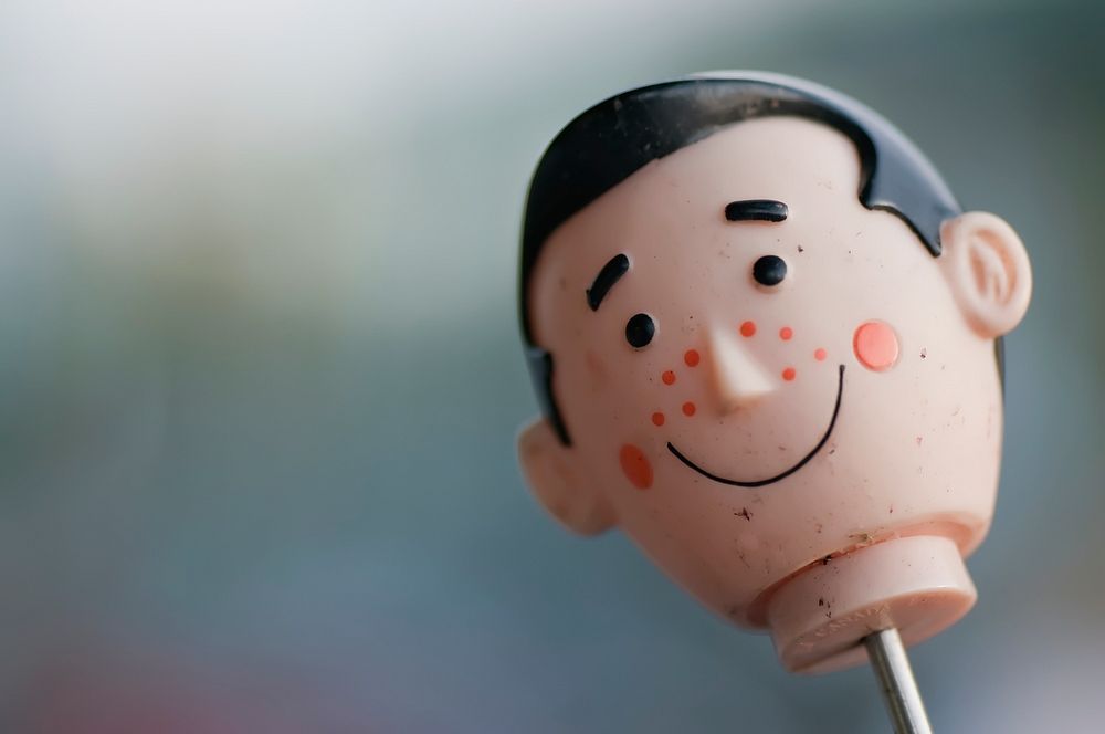 Head of a doll on a stick