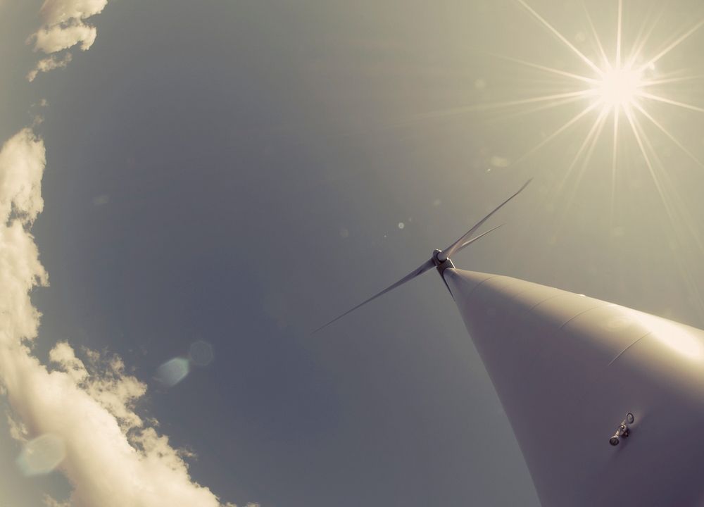 Wind turbine in the sky