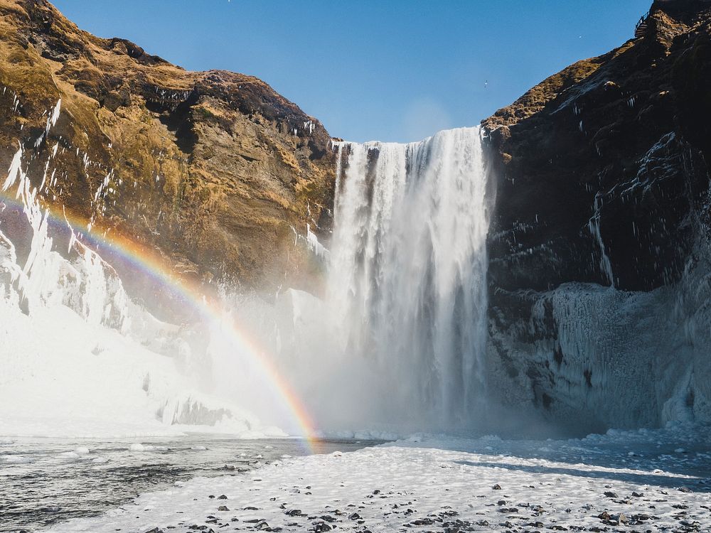View of Sk&oacute;gafoss waterfall in Iceland