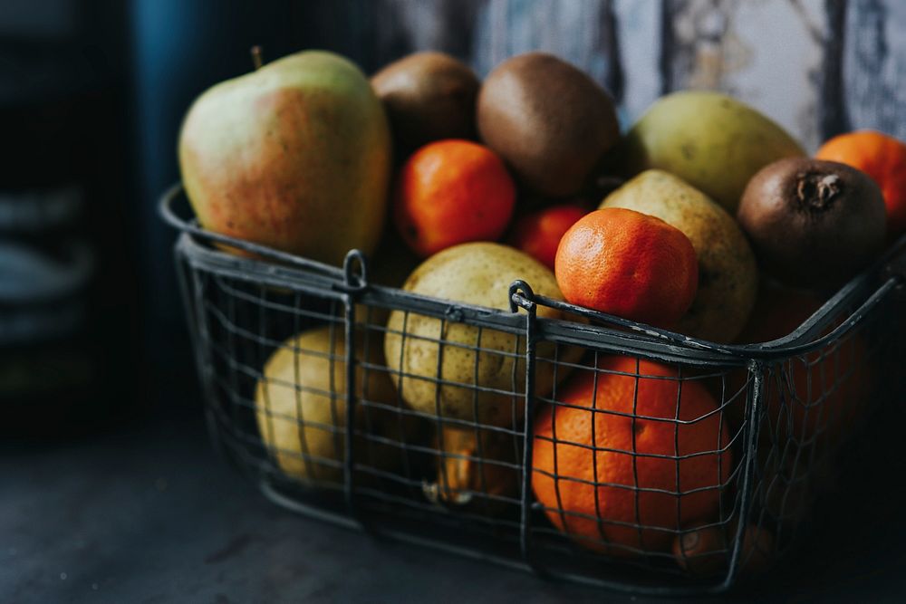 A basket full of fresh fruits. Visit Kaboompics for more free images.