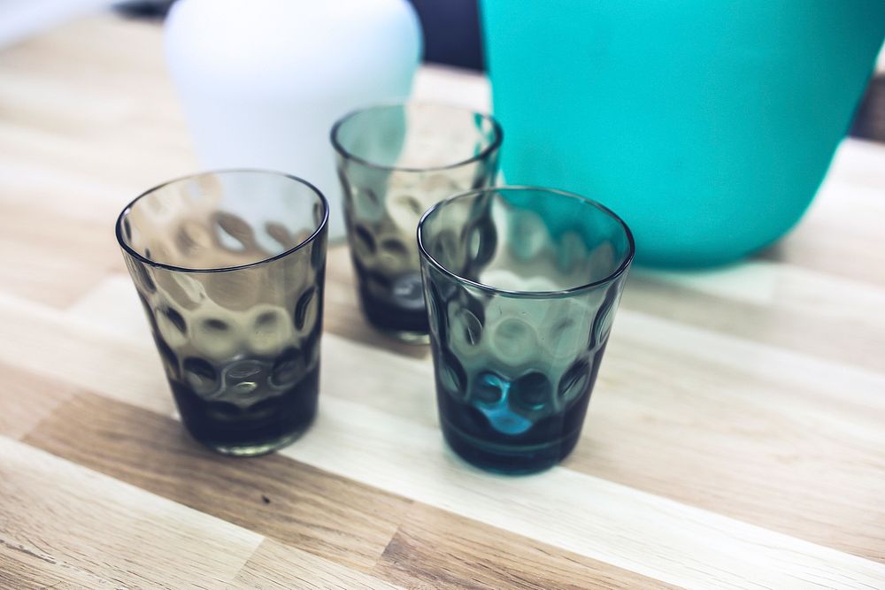 Decorative glasses on display. Visit Kaboompics for more free images.