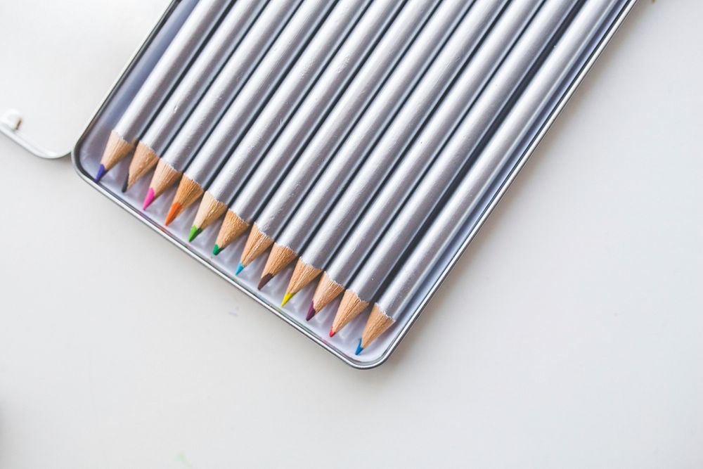 Pencils on a table. Visit Kaboompics for more free images.