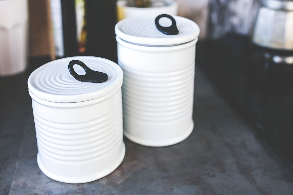 Jars on a kitchen counter. Visit Kaboompics for more free images.