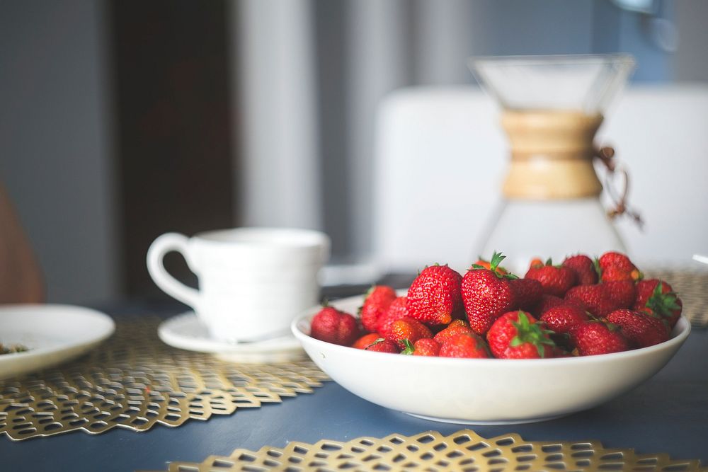 Strawberries in a bowl. Visit Kaboompics for more free images.