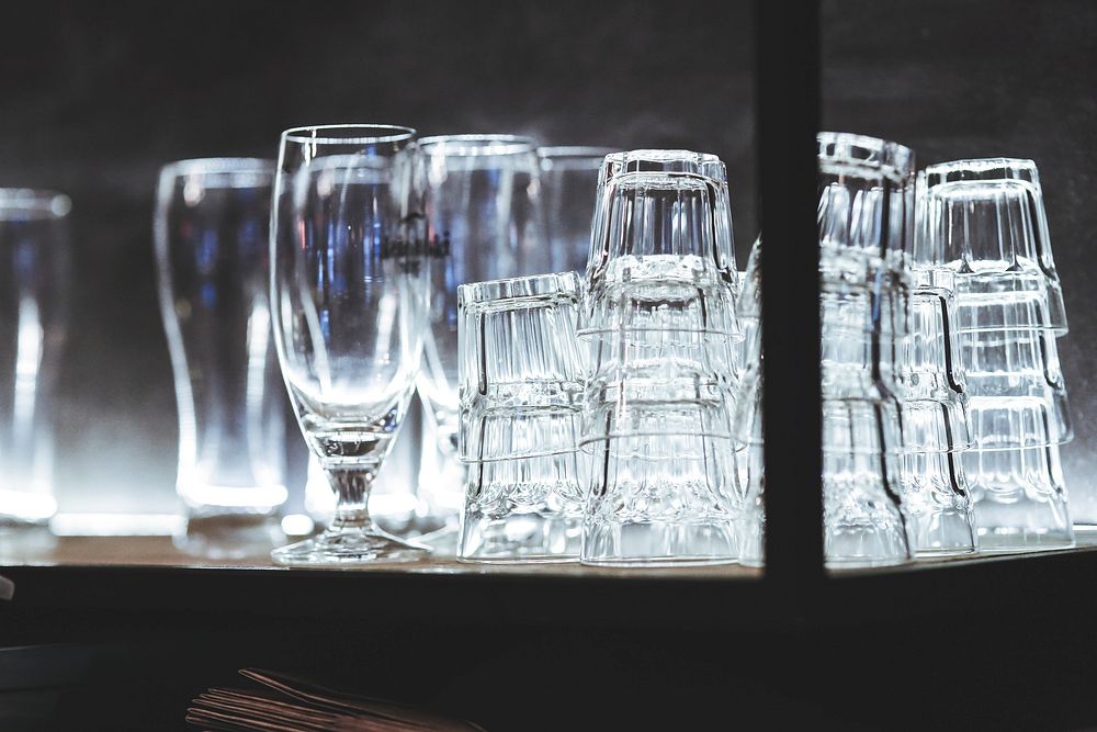 Clean drinking glasses. Visit Kaboompics for more free images.