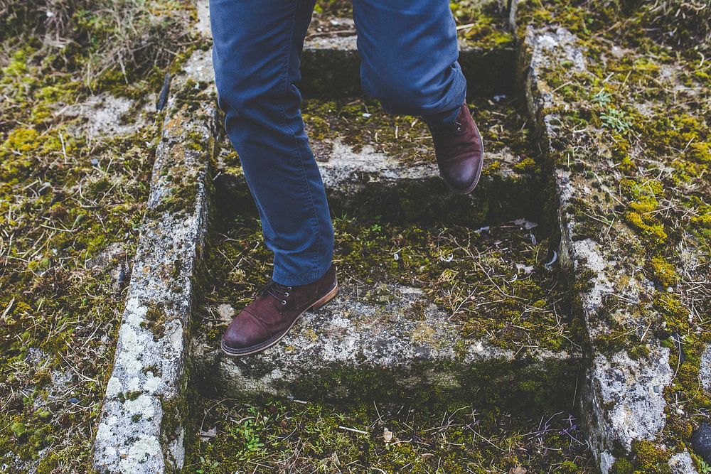 Man walking down the stairs. Visit Kaboompics for more free images.