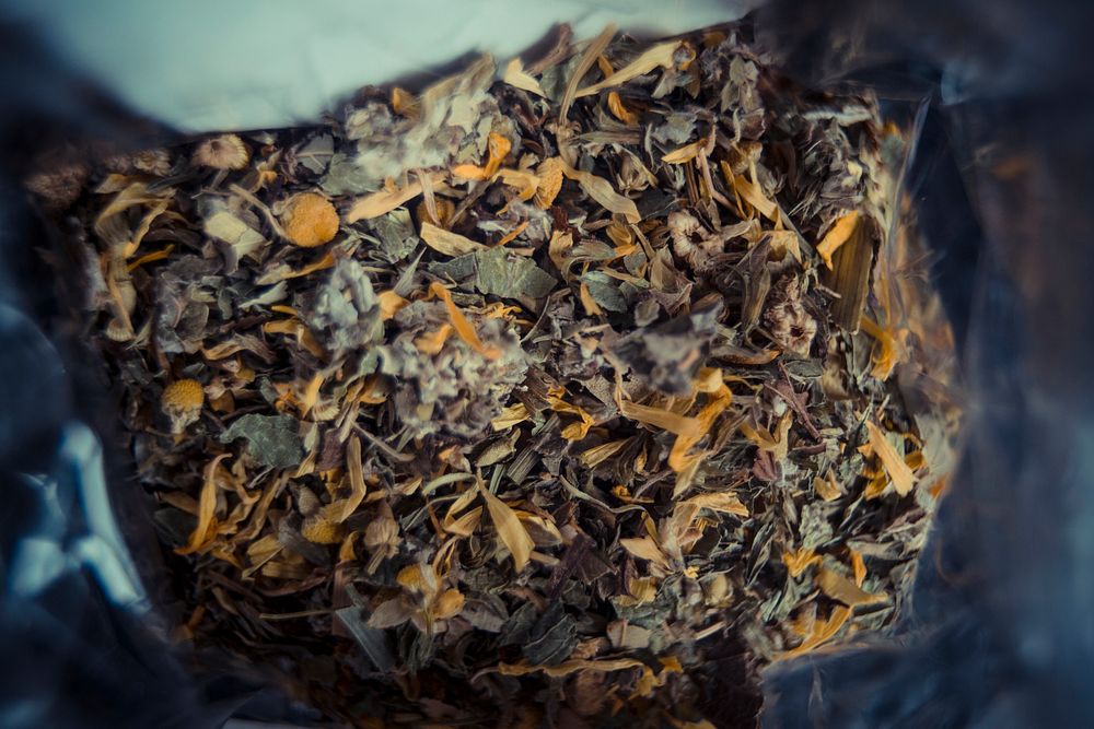Dried petals and leaves