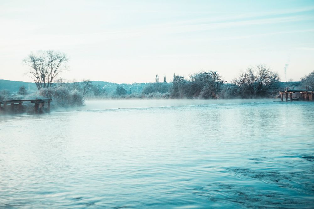 Mist on a river in Germany