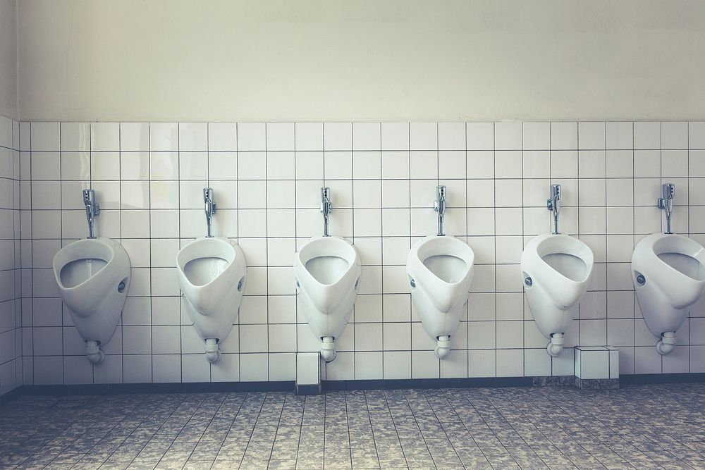 Urinals in a men restroom
