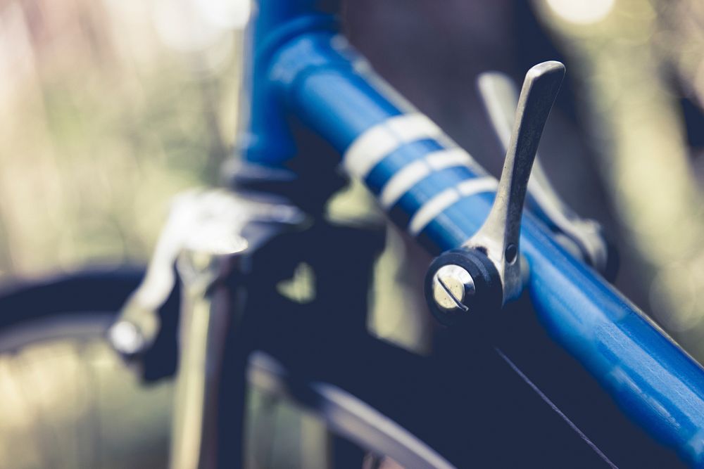 Close up of a bike adjustment lever