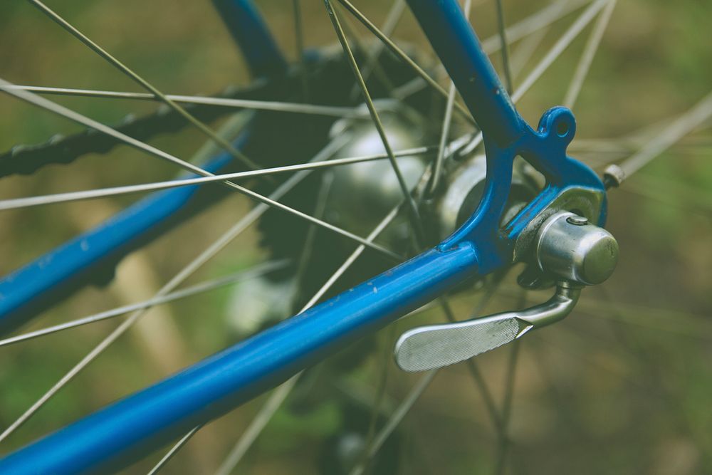 Close up of a bike adjustment lever