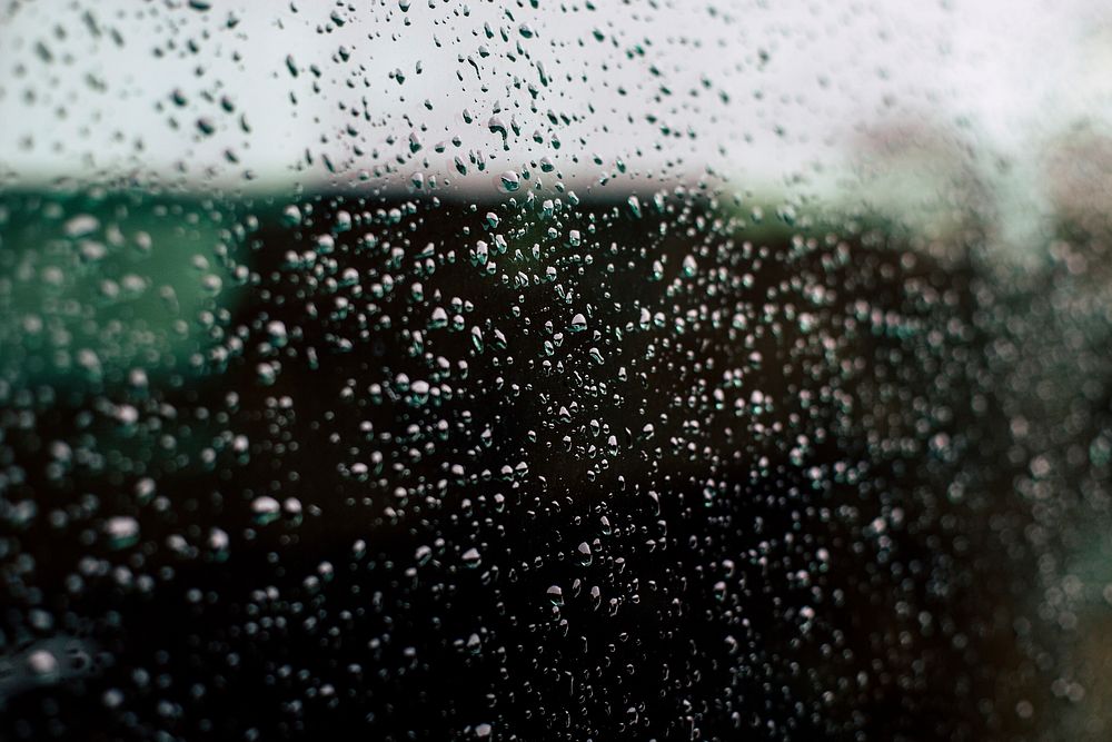 Raindrops on a window macro shot