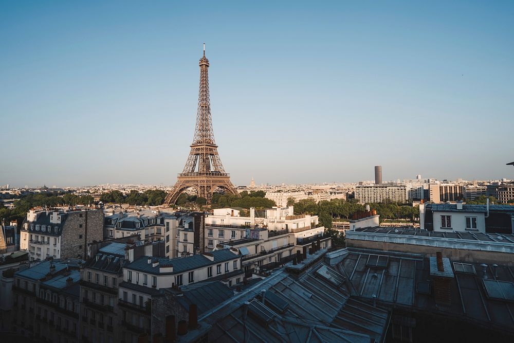 The Eiffel Tower at Champ de Mars in Paris, France