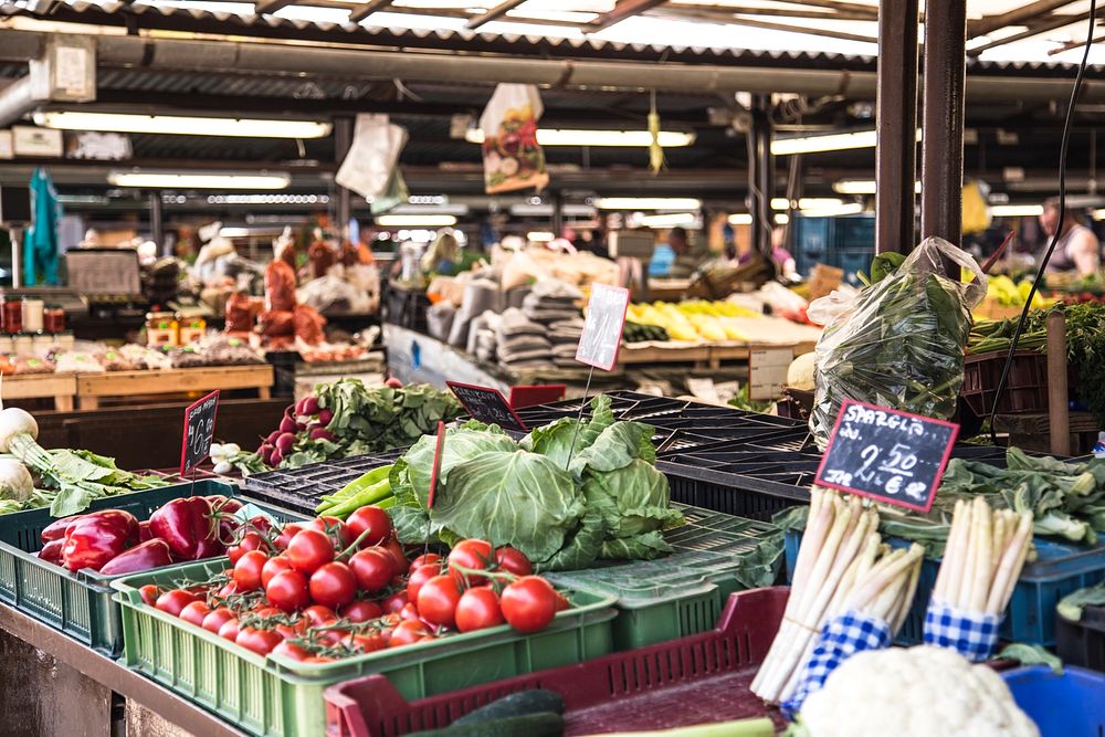 Fresh organic natural vegetable market