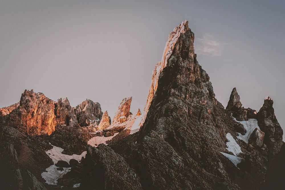 Summit of the Dolomites in the early morning