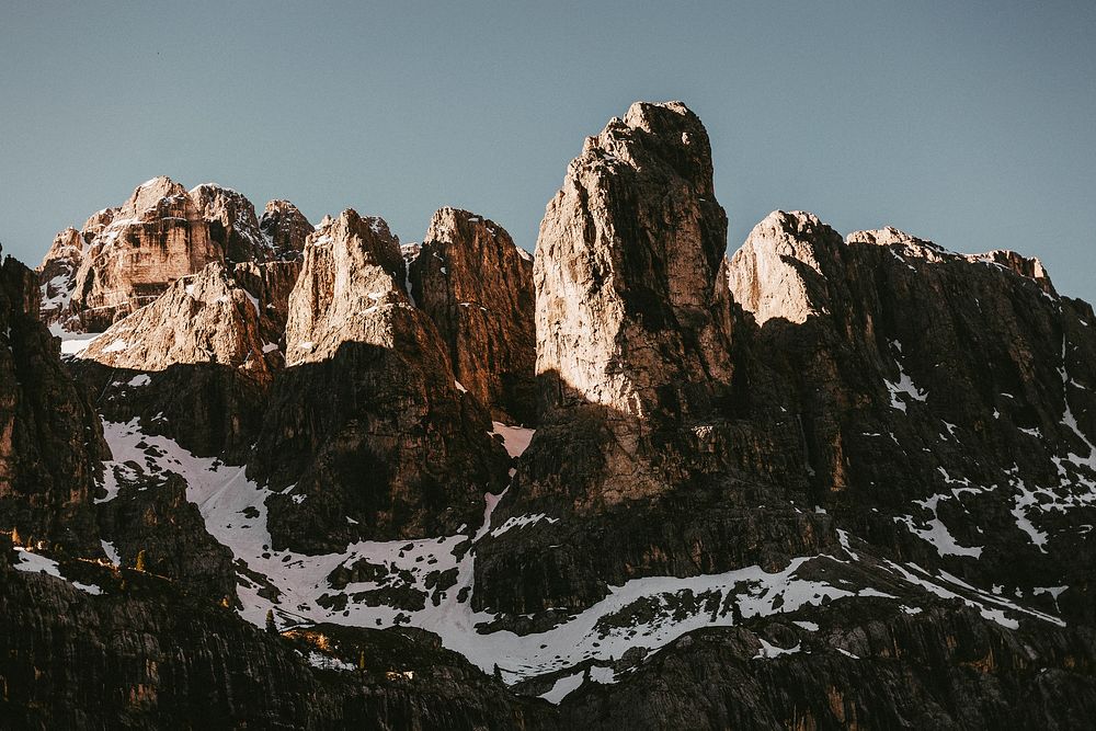 View of a snowy mountain range