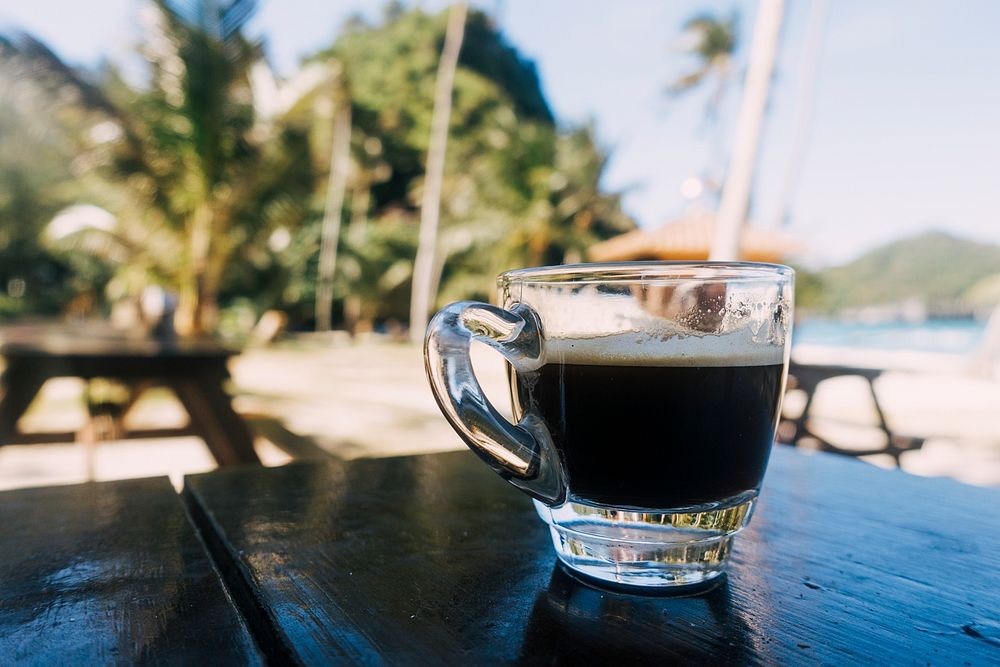 Espresso on the beach in Thailand