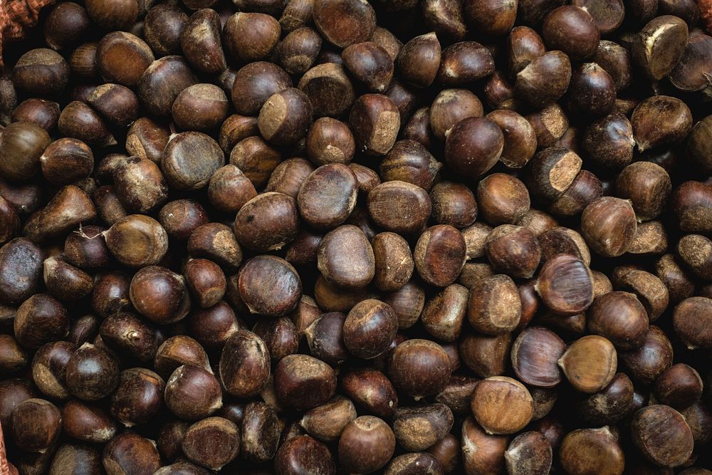 Closeup of chestnuts