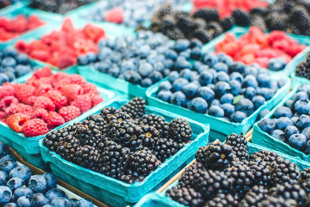 A variety of berries on sale