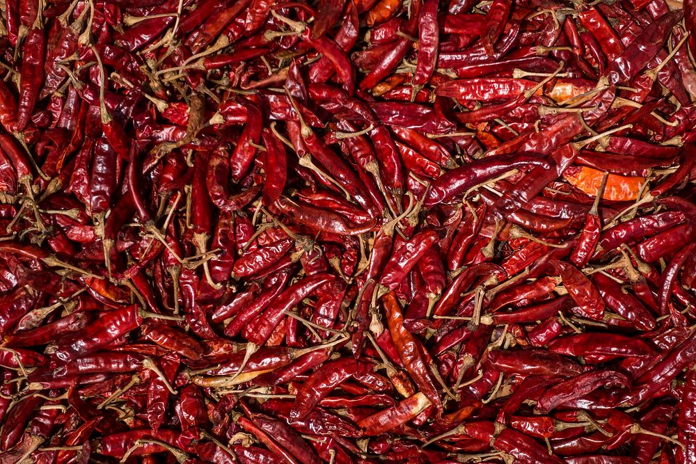 Closeup of dried chilli