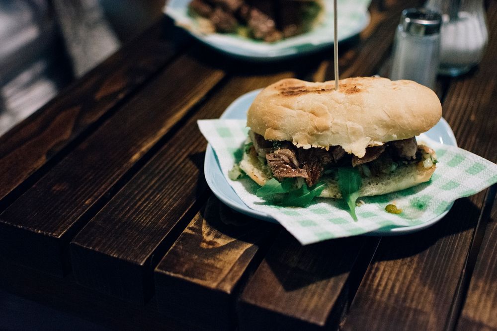 Argentinian steak sandwich food photography