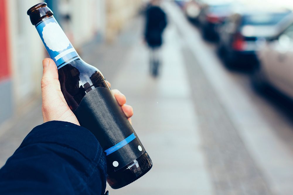 Drinking craft beer on the street