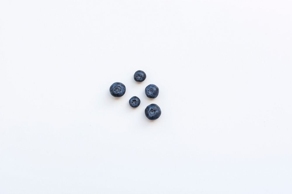 Five pieces of blueberries