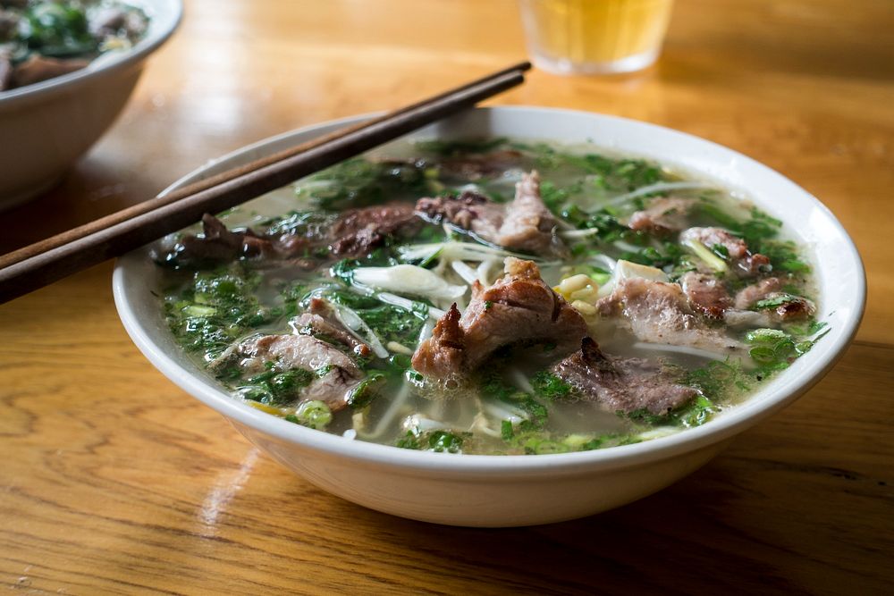 Pho Bo, a Vietnamese noodle soup