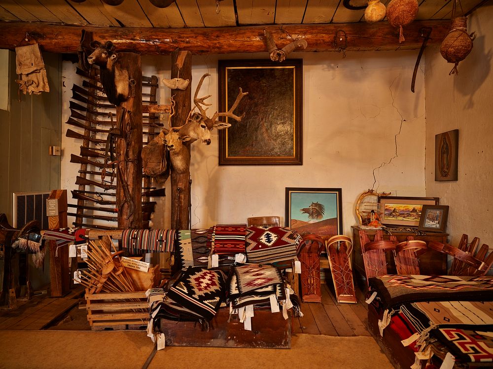 Interior view of the Hubbell Trading Post, a National Historic Site administered by the U.S. National Park Service near…