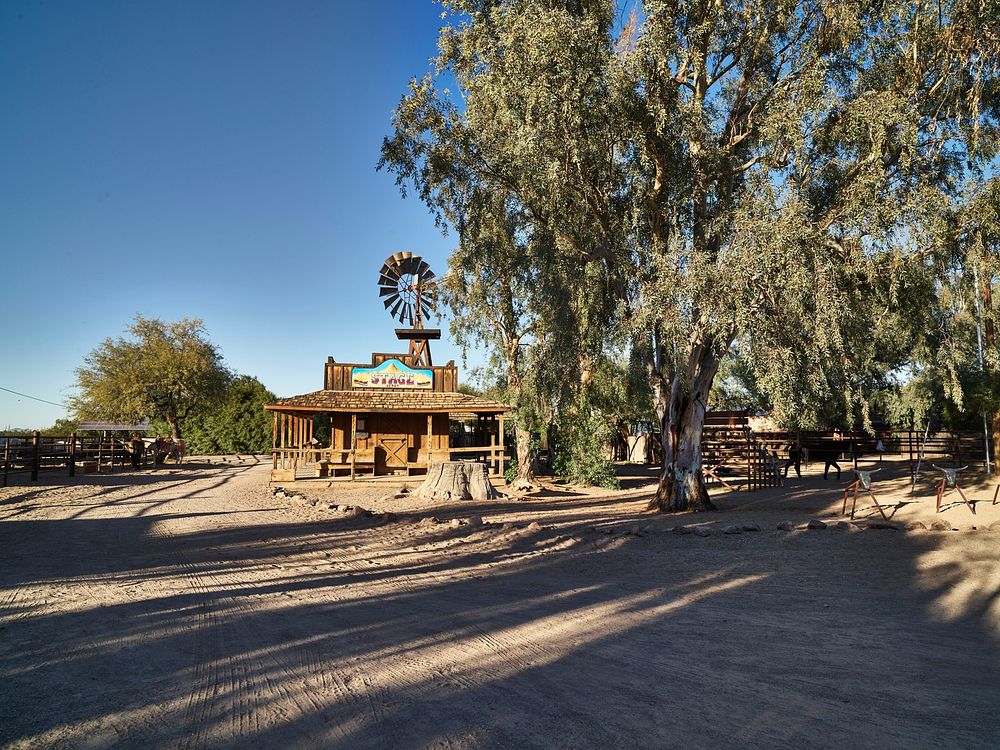 Depot for the stagecoaches that carry guests throughout the White Stallion Ranch, a dude ranch outside Tucson, Arizona.…