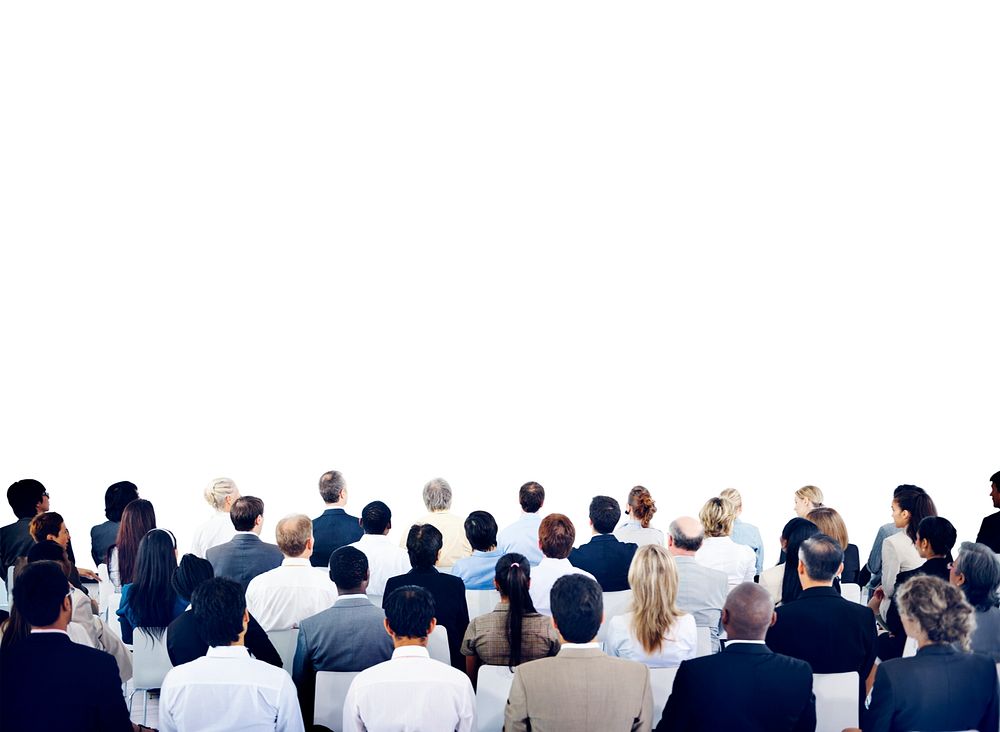 Back view of a business people as an audience