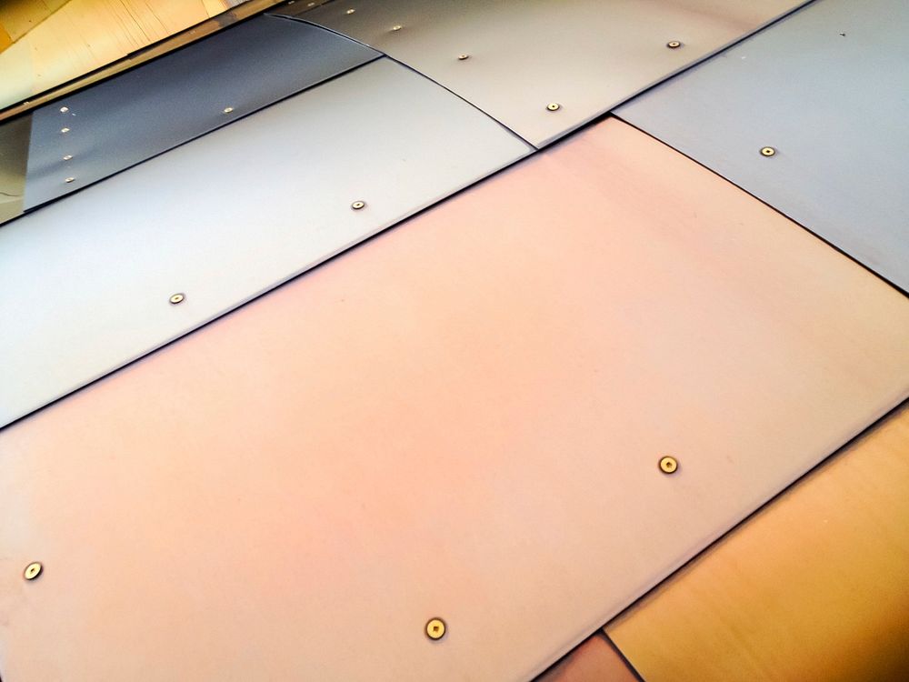 Multicolored metal panels. These panels may have an important job to do!