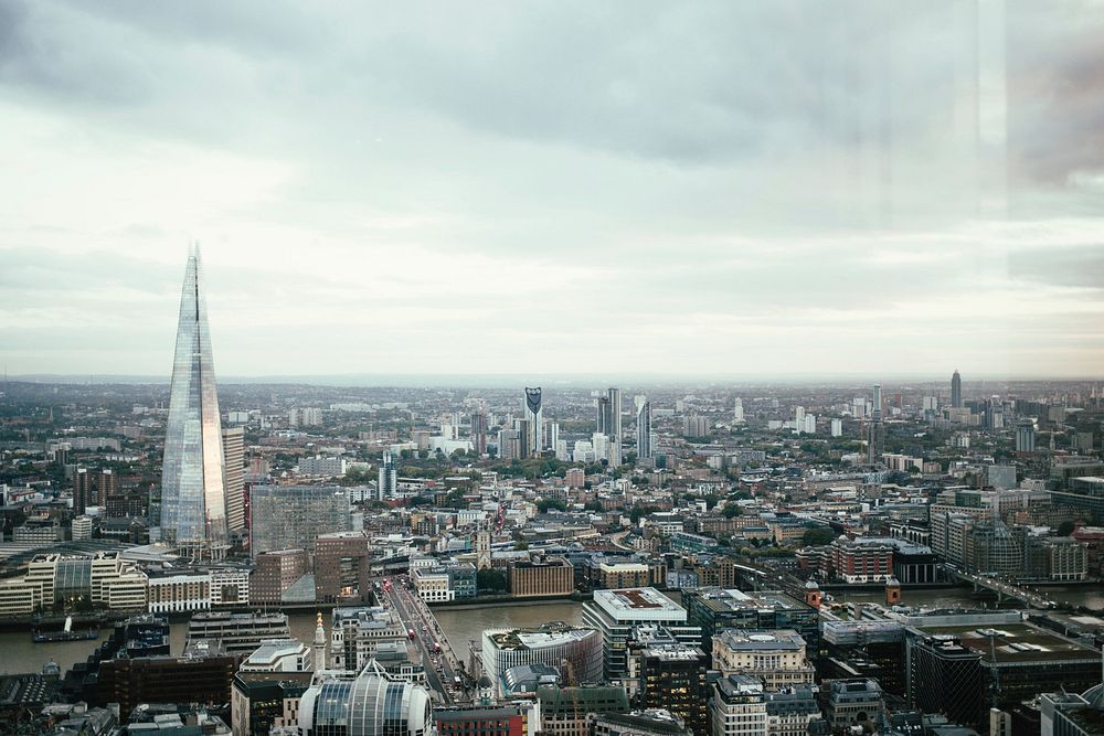 Free downtown London, aerial view image, public domain urban CC0 photo.