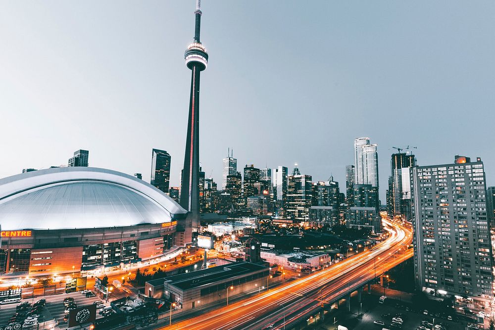 Free Toronto city road in motion image, public domain CC0 photo.