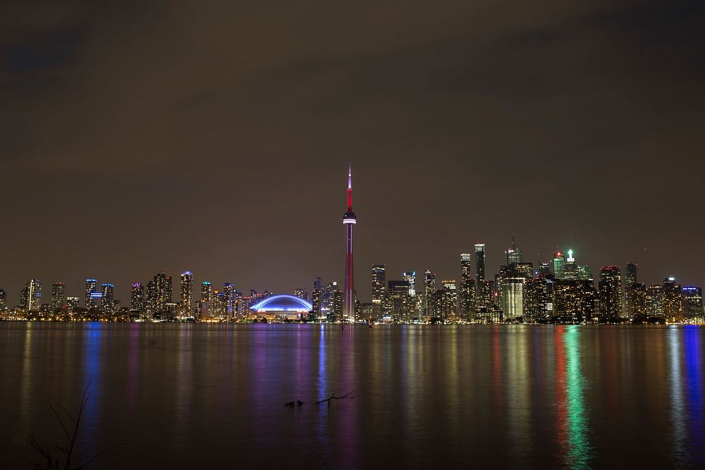 Free Toronto at night image, public domain urban CC0 photo.