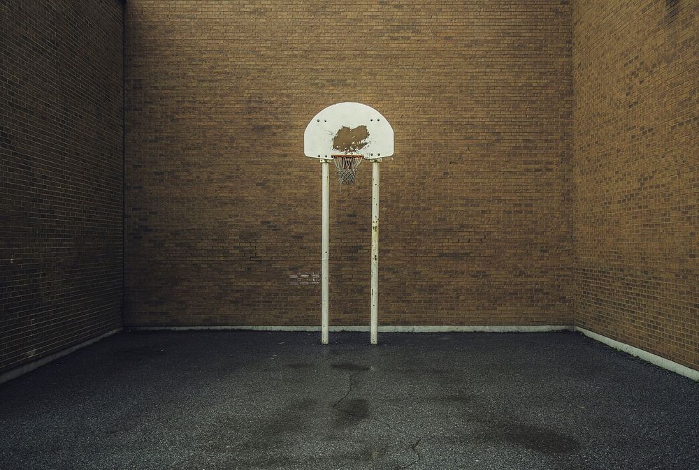 Free basketball goal closeup photo, public domain sport CC0 image.