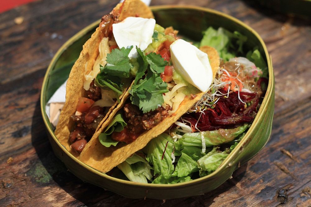 Free close up of bar tacos made with fresh ingredients image, public domain food CC0 photo.