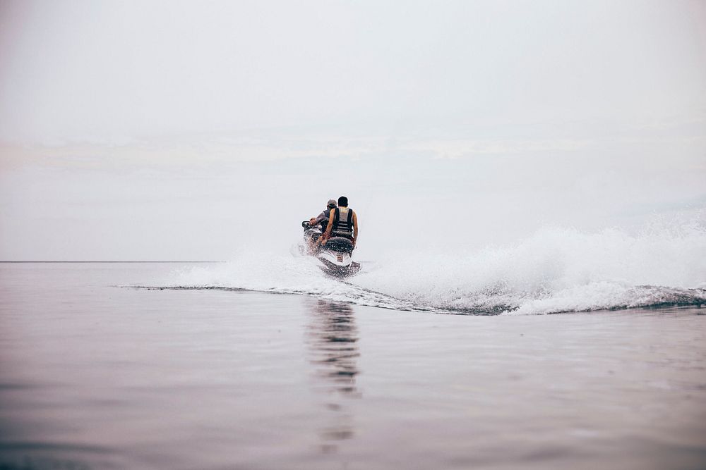 Free 2 men on jet ski image, public domain CC0 photo.