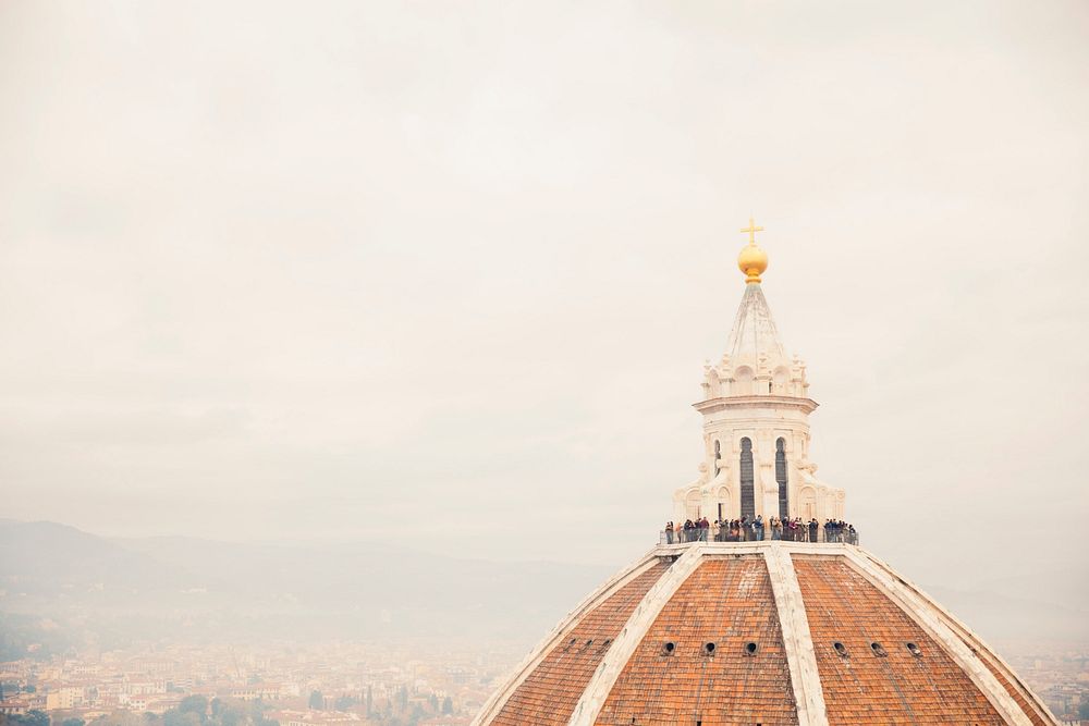Tourists enjoying one of many rooftops in Florence, free public domain CC0 photo.